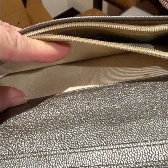 Gorgeous “Chanel” Gold And Silver Leather Wallet - Picture 7 of 14